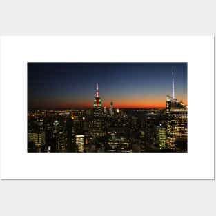 Sunset over panoramic NYC Manhattan Posters and Art